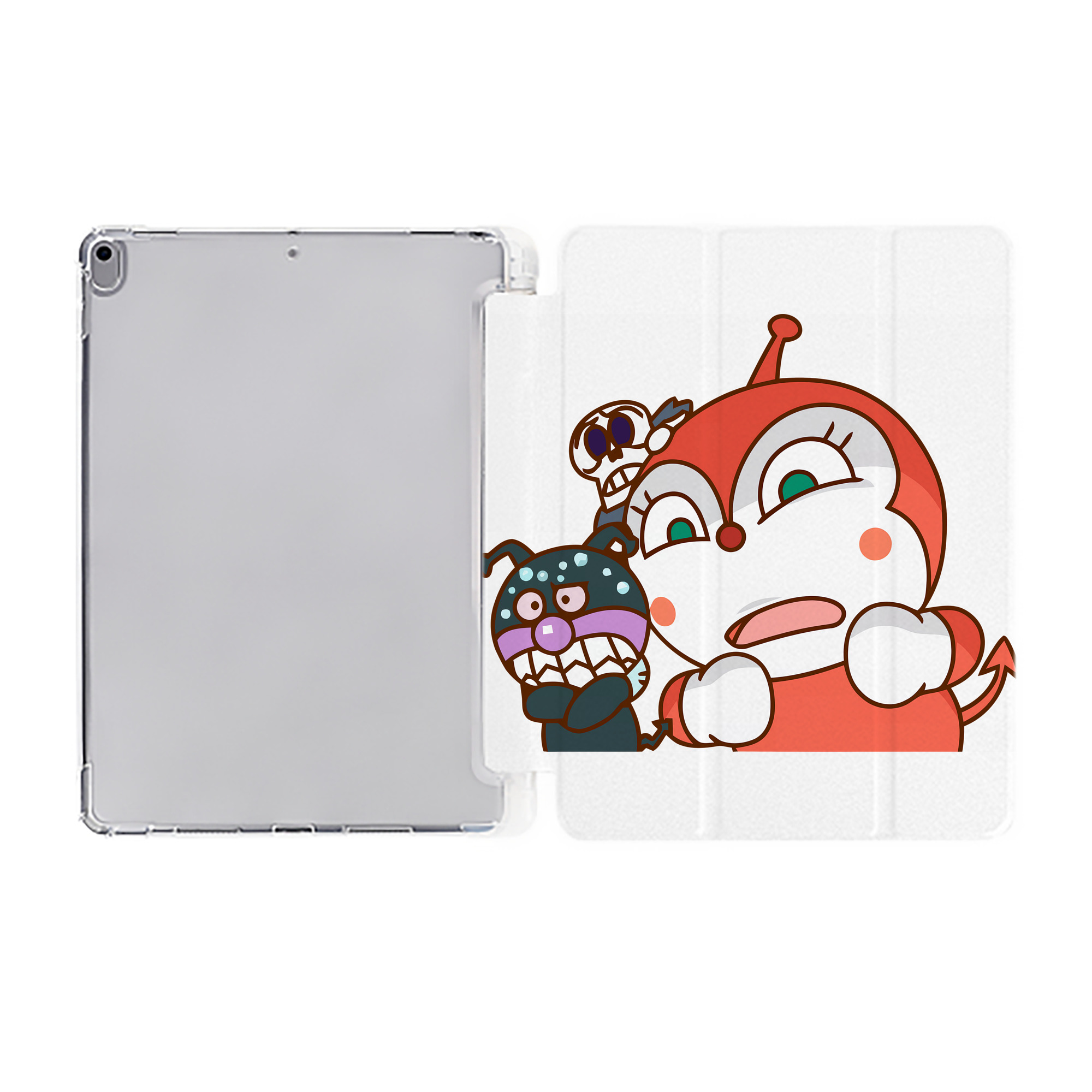 （画像用） アンパンマン Anpanman IPad ケース ペン収納付き 三つ折りスタンド PUレザー×シリコン 対応機種9.5/10.5/10.9インチ